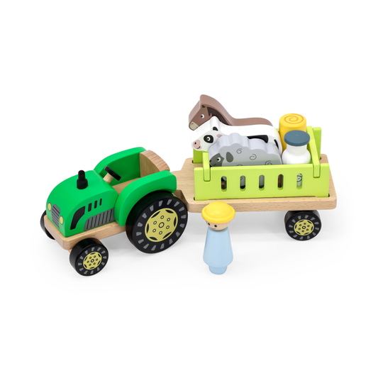 Traktor med gårdsdyr