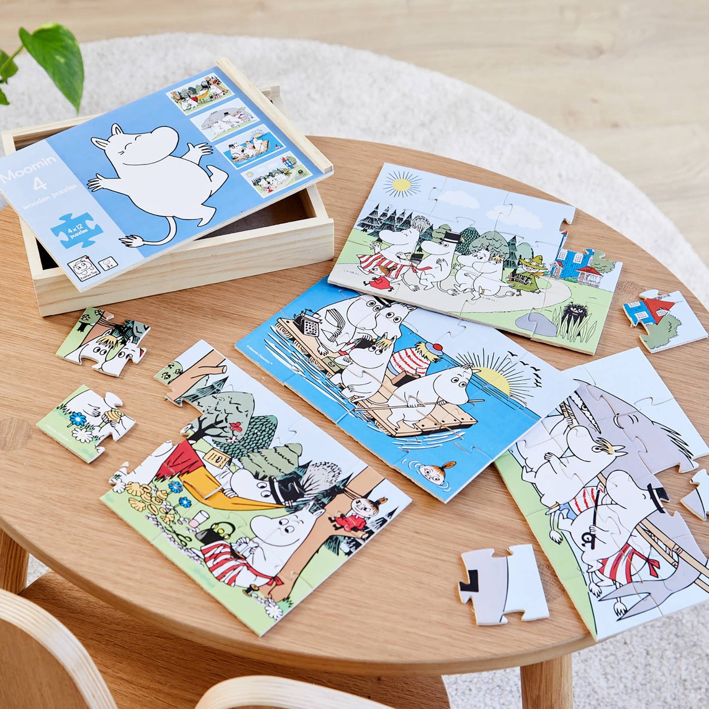 Moomin - 4 puslespill i tre