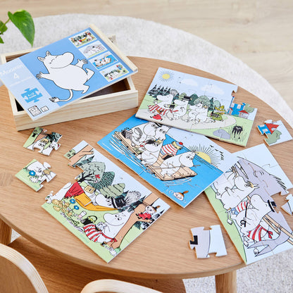 Moomin - 4 puslespill i tre