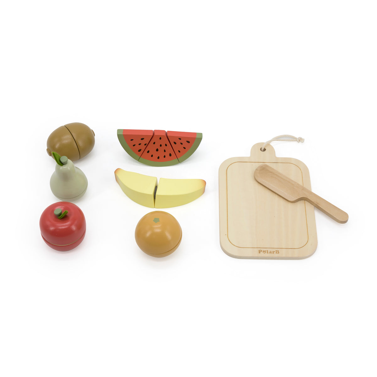 Fruktsett med fjøl og kniv