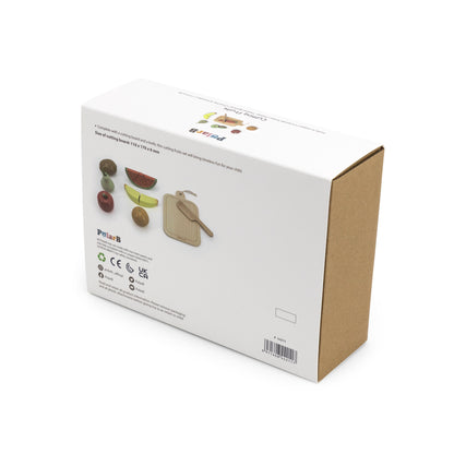 Fruktsett med fjøl og kniv