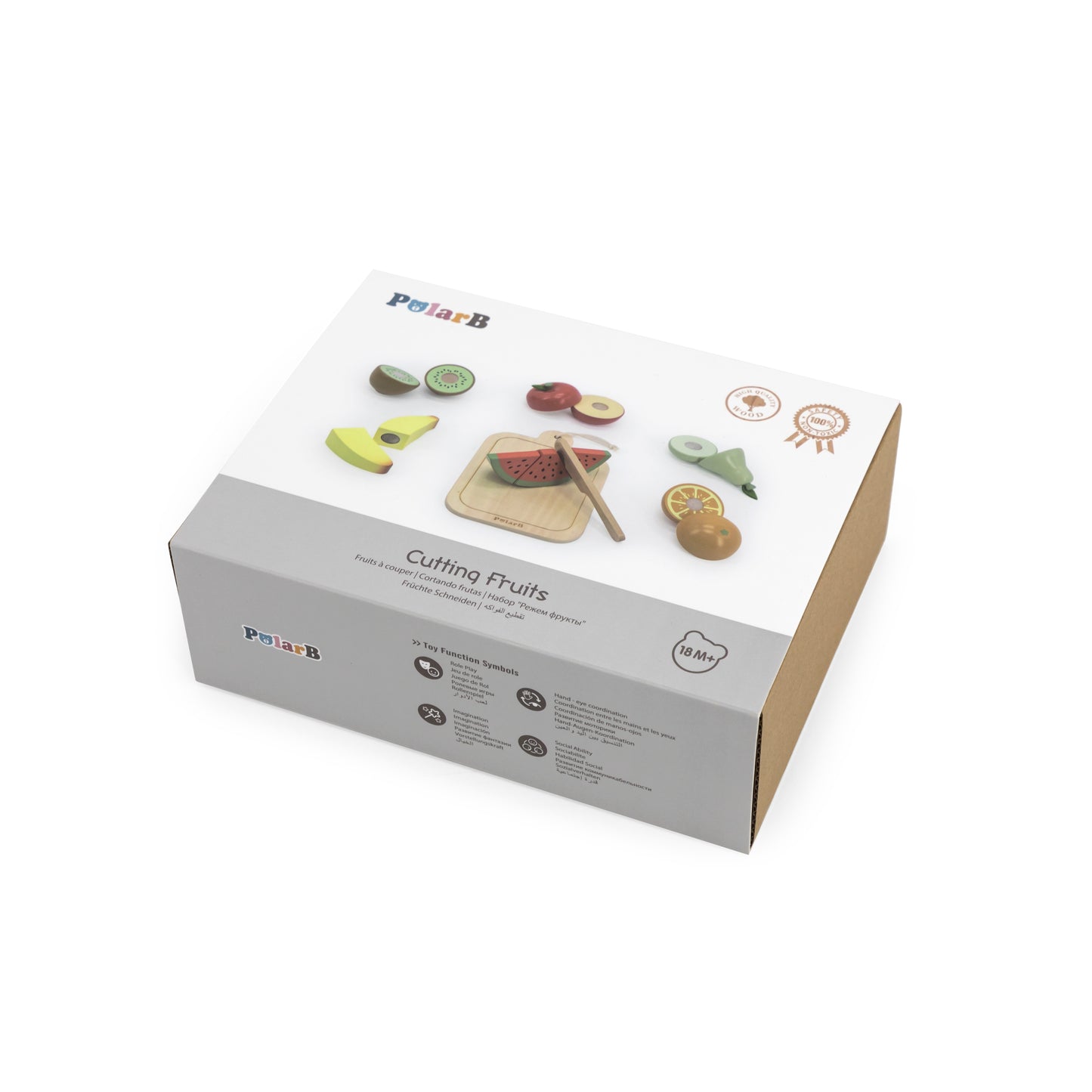 Fruktsett med fjøl og kniv