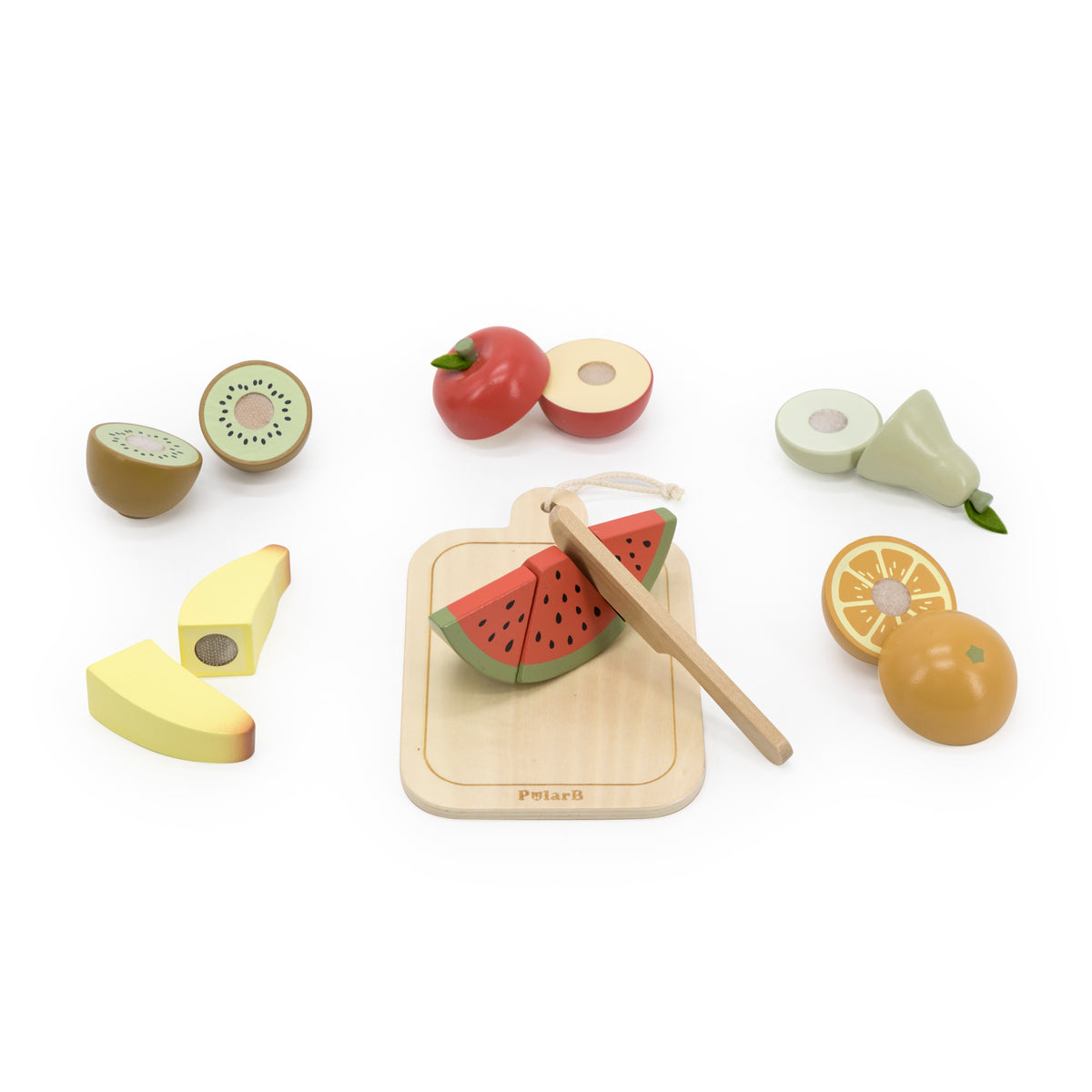 Fruktsett med fjøl og kniv