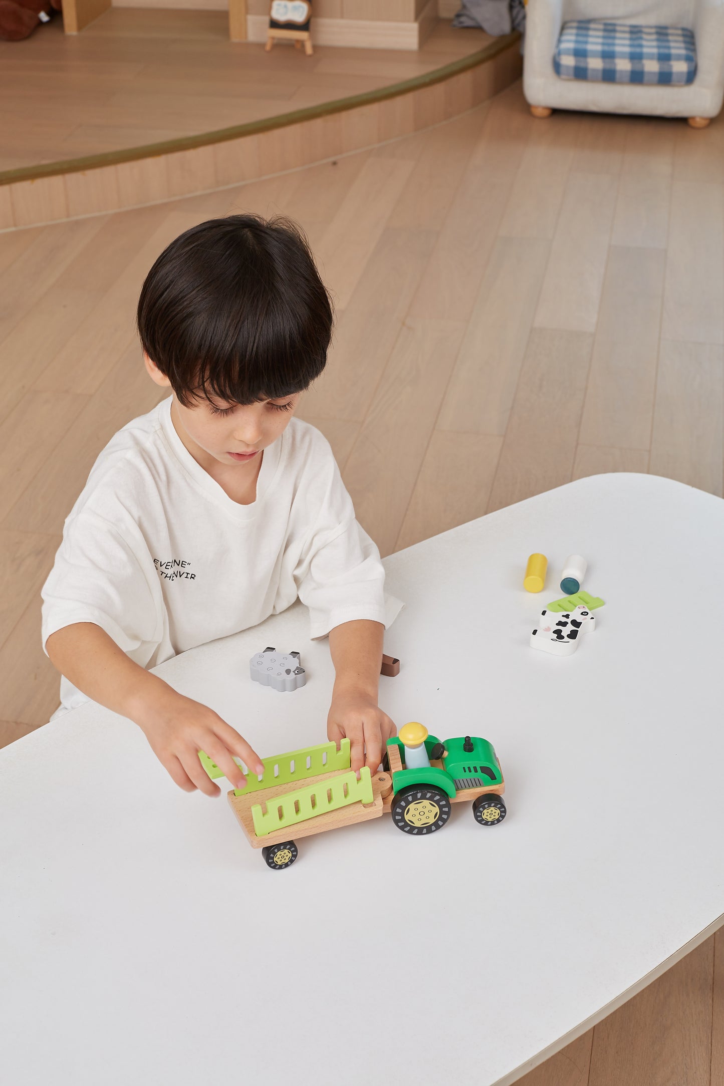 Traktor med gårdsdyr