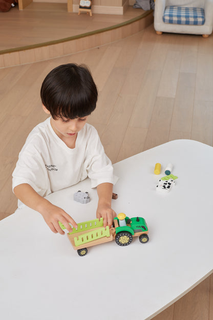 Traktor med gårdsdyr