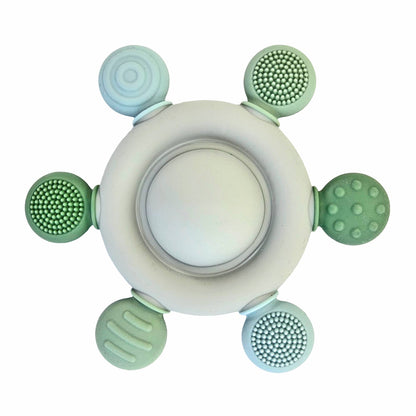 Biteleke med rangle - grønn