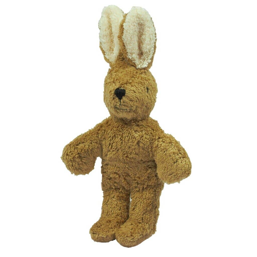 Liten kosebamse formet som en hare fra Senger Naturwelt, laget av GOTS-sertifisert bomull og fylt med økologisk saueull.