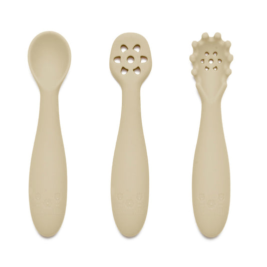 Nybegynnerskjeer i silikon - beige