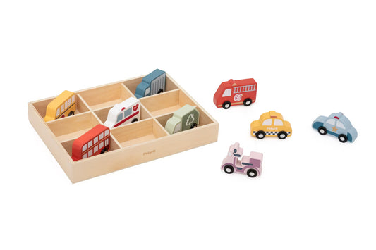 Wooden Mini Vehicles - 6-pack