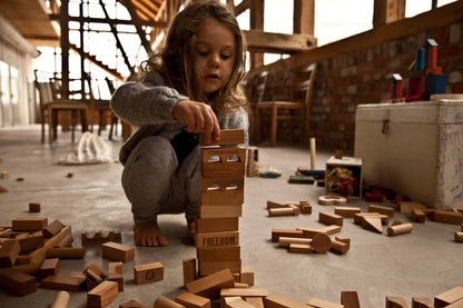 Natural building blocks with tray - 30pc