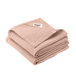 To blushfarget muselinkluter i myk, pustende bomull, trygg og pedagogisk for nyfødte. - Musselinkluter 70x70 2pk - Blush