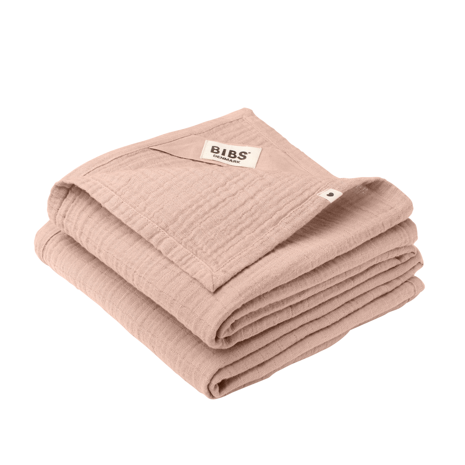 To blushfarget muselinkluter i myk, pustende bomull, trygg og pedagogisk for nyfødte. - Musselinkluter 70x70 2pk - Blush