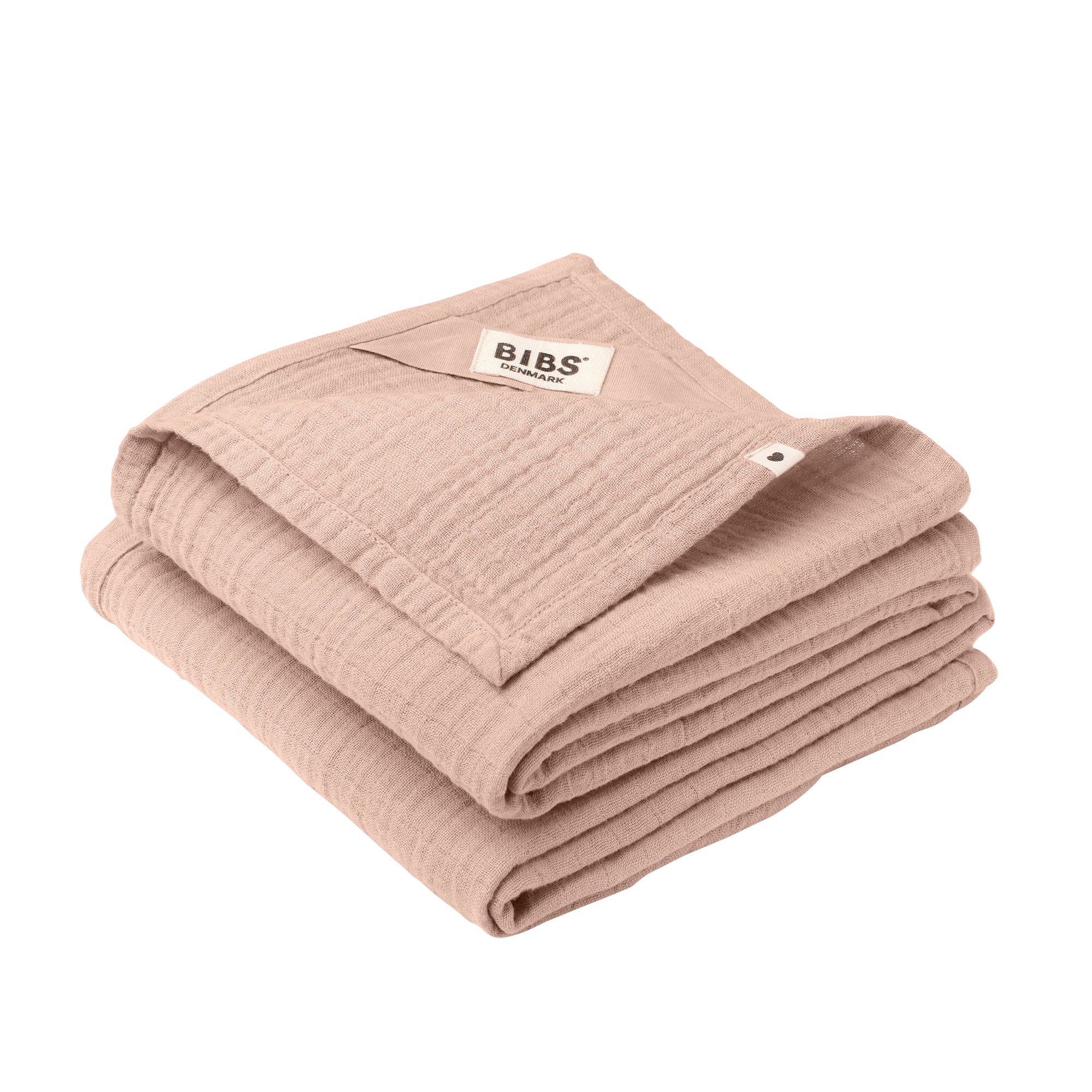To blushfarget muselinkluter i myk, pustende bomull, trygg og pedagogisk for nyfødte. - Musselinkluter 70x70 2pk - Blush