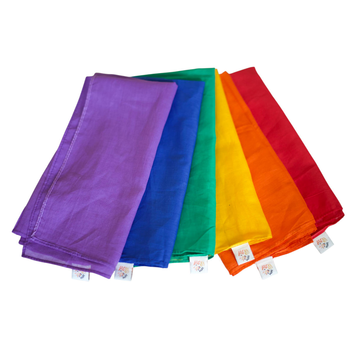 Cotton rainbow play cloths - 75 x 75 cm