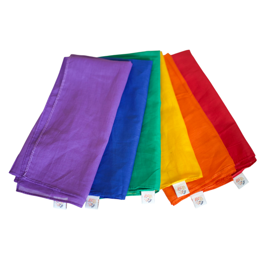 Rainbow cotton play silks - 48 x 48 cm