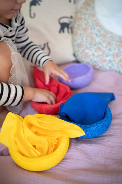 Cotton rainbow play cloths - 75 x 75 cm