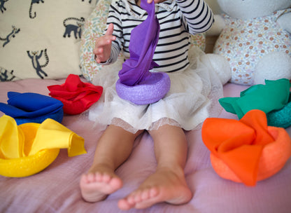 Cotton rainbow play cloths - 75 x 75 cm