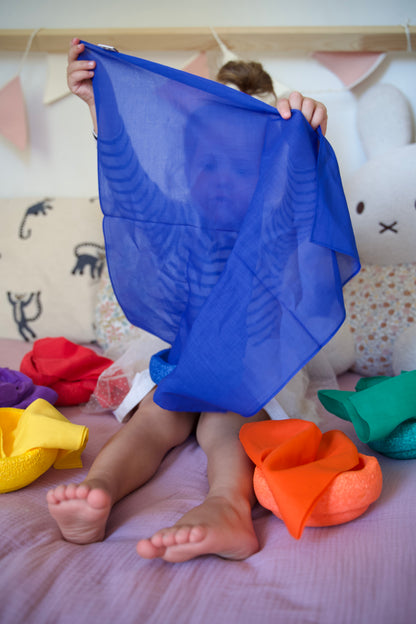Cotton rainbow play cloths - 75 x 75 cm