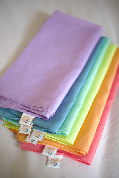 Cotton Playcloths in Pastel - 48 x 48 cm