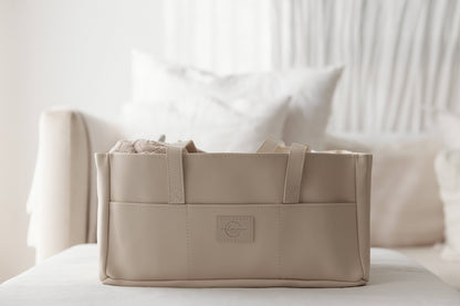 Stellebag // Diaper Caddy - vegansk lær - Nude