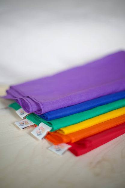 Rainbow cotton play silks - 48 x 48 cm