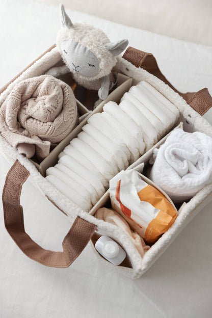 Stellebag // Diaper Caddy - Hvit og brun