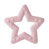 Pink star-shaped funksjonell bitering blush med runde knotter og bibs-logo perfekt tilpasset små munnstillinger