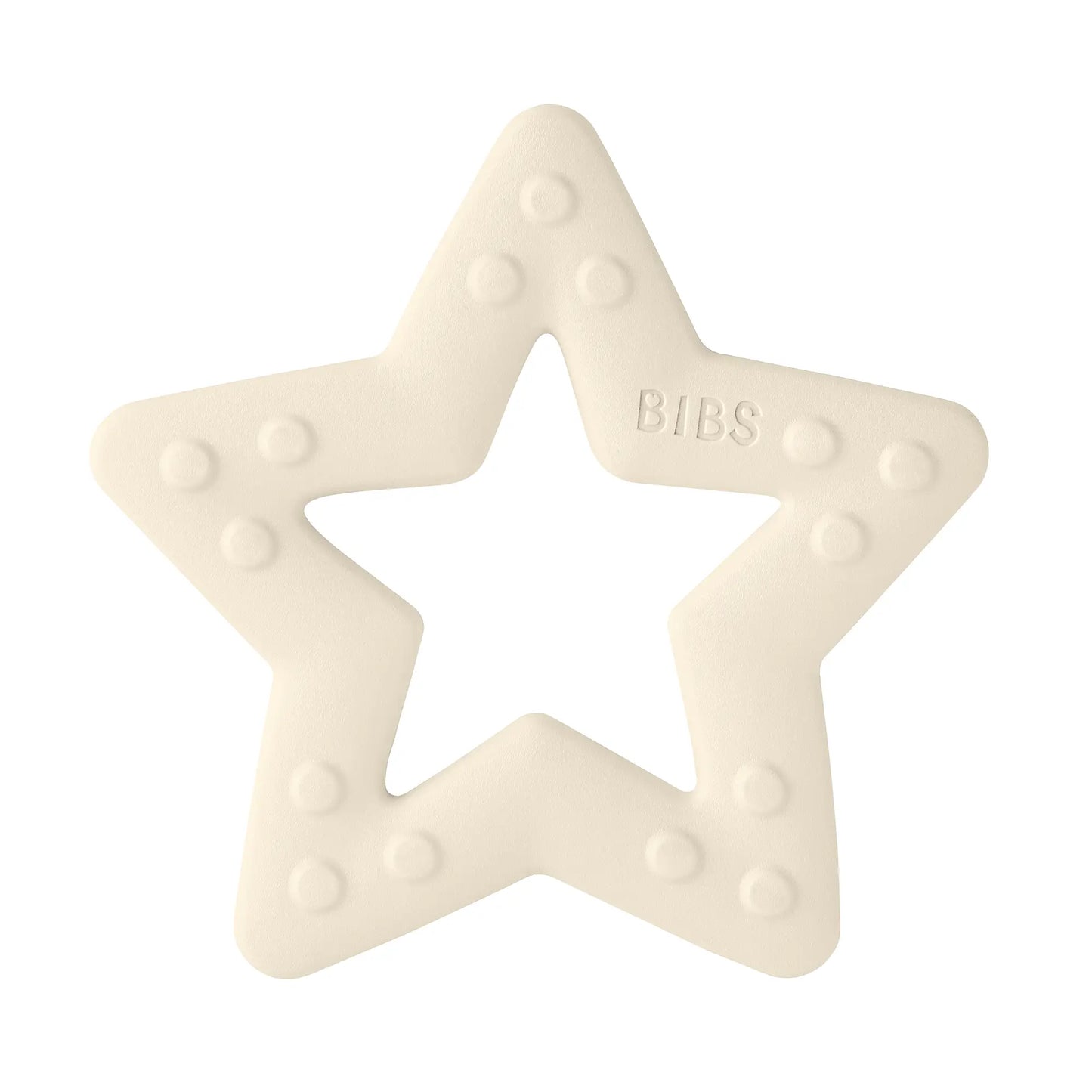 Cream-colored star-shaped funksjonell bitering bitestjerne ivory med hevede prikker og perfekt tilpasset design