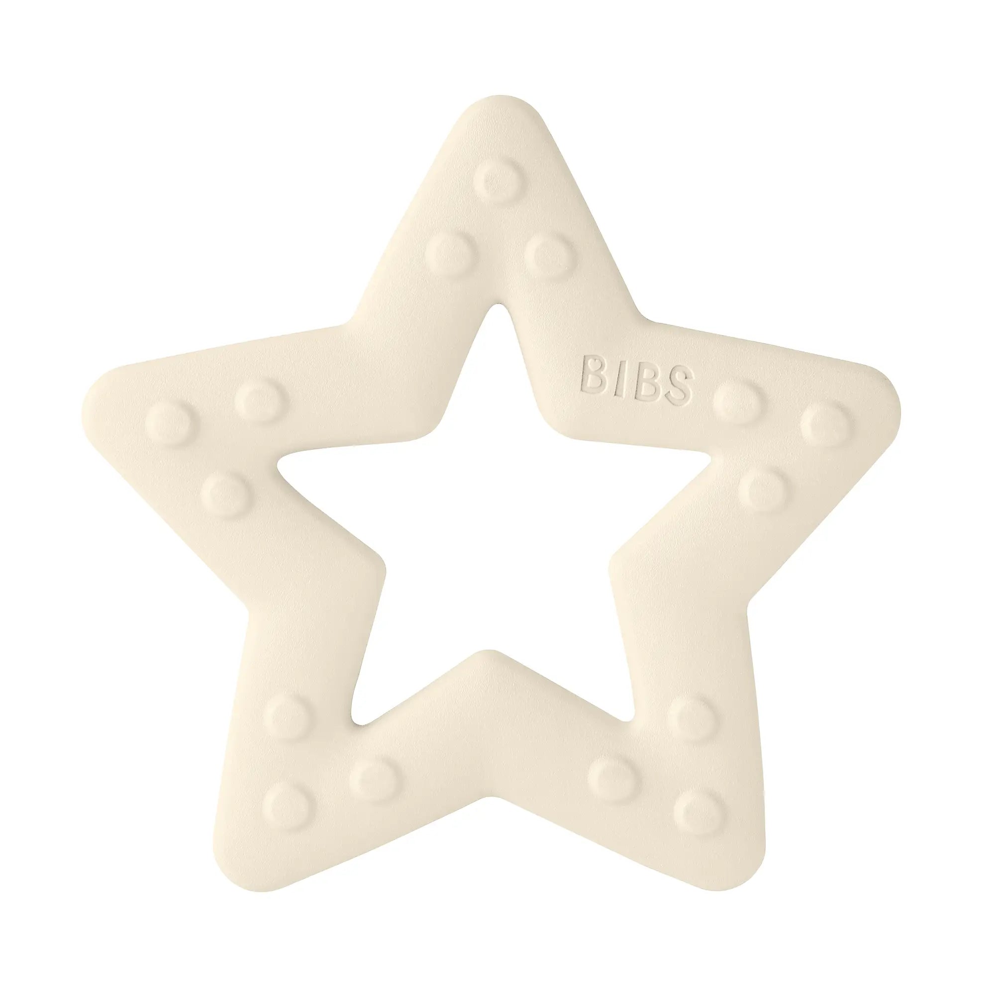 Cream-colored star-shaped funksjonell bitering bitestjerne ivory med hevede prikker og perfekt tilpasset design