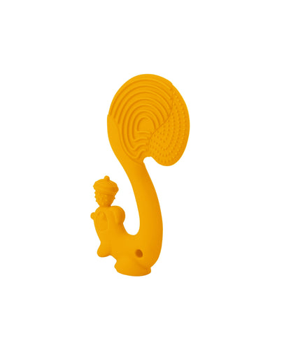 Bright yellow silicone squeegee ekorn oransje with playful squirrel design and tåler oppvaskmaskin features