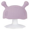Sopp lavendel silikon babyteether i lavendelfarge med myke runde ører og hvit sugebunn som tåler oppvaskmaskin