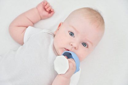 Baby holder blå og hvit silikon tåler oppvaskmaskin teatering sopp lyseblå