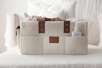 Stellebag // Diaper Caddy - Hvit og brun