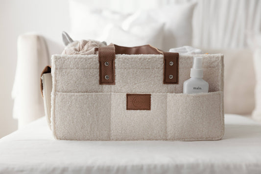 Stellebag // Diaper Caddy - Hvit og brun