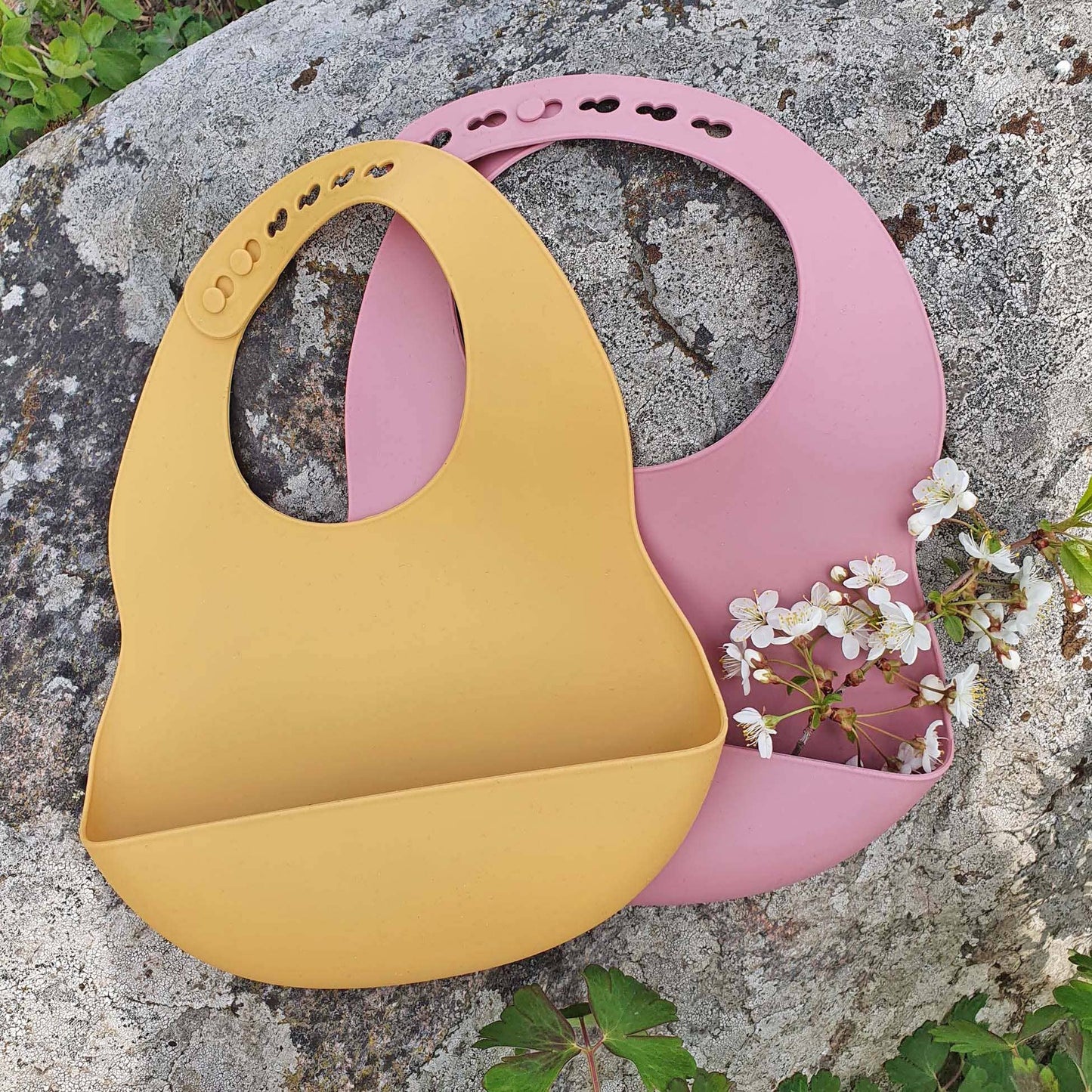 Silikonsmekke 2-pack - gul og rosa