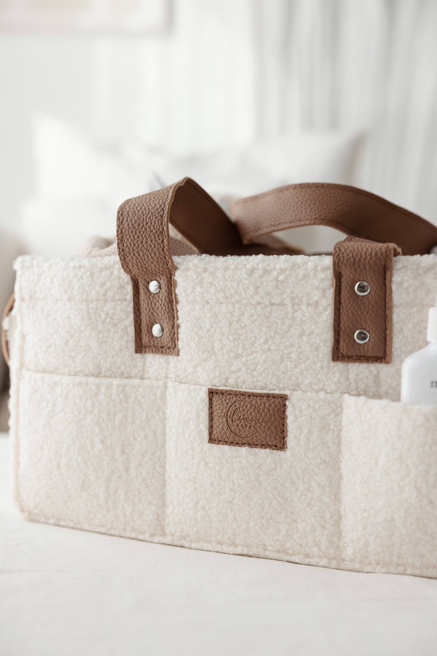 Stellebag // Diaper Caddy - Hvit og brun