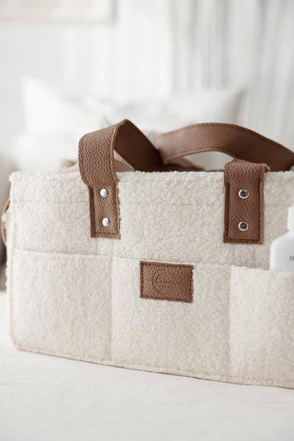 Stellebag // Diaper Caddy - Hvit og brun