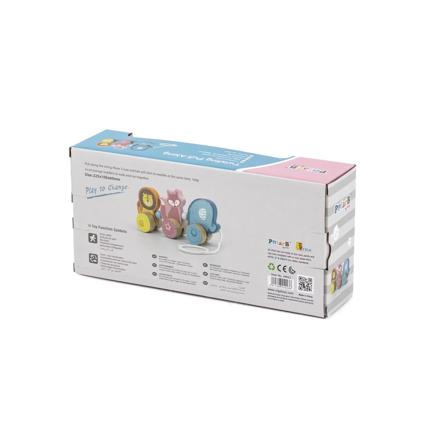 The polarb winding train toy box featuring colorful cartoon populære dyr animal figures for draleke med tre dyr set