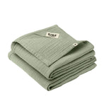 Soft sage green bibs musselinkluter 70x70 2pk in muslin with subtle textured weave and neatly folded edges multifunksjonell babyklut