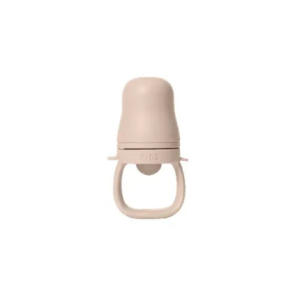 Beige silikon baby food feeder matsmokk blush med avrundet topp og håndtak for baby utforske fast føde