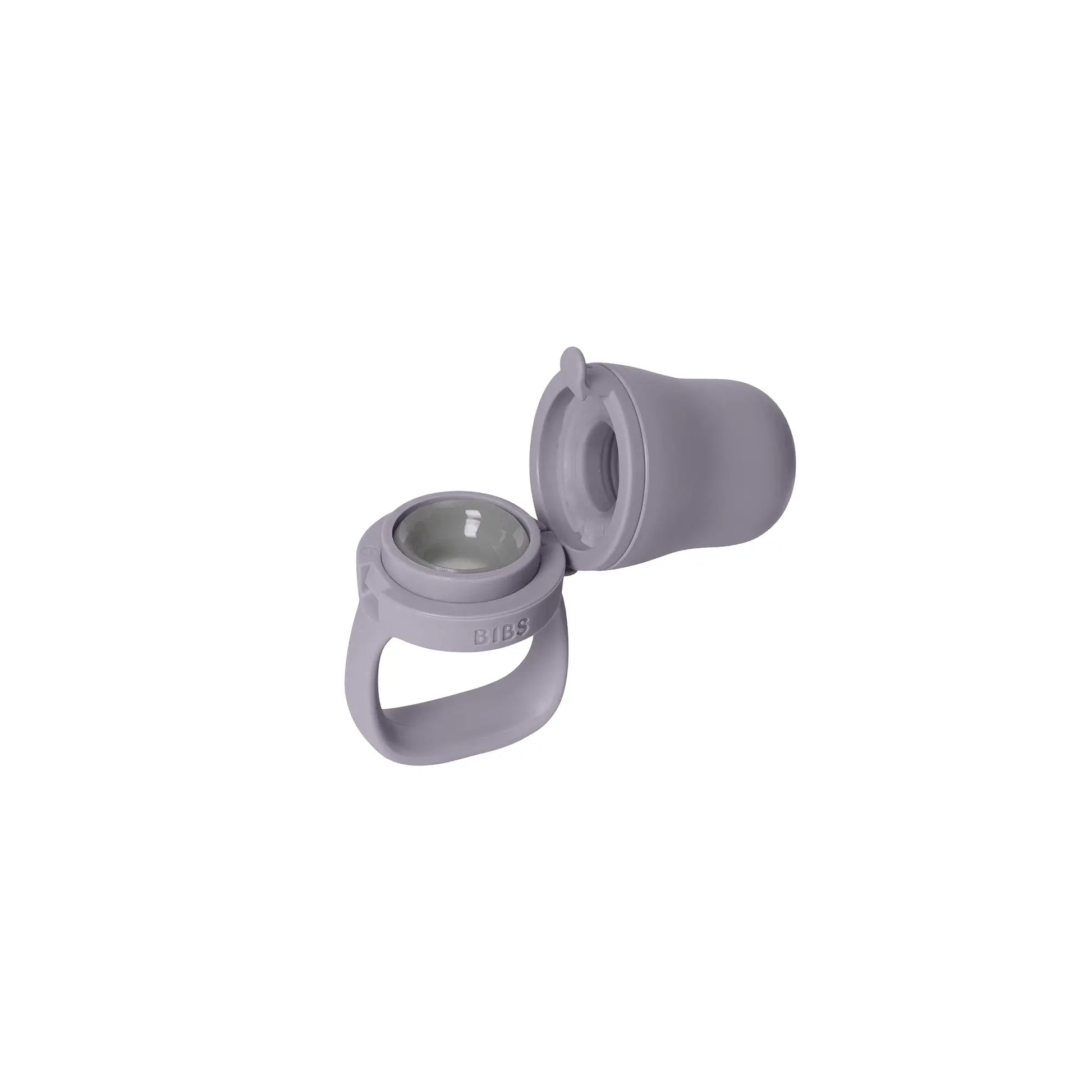 Lilafarget matsmokk baby sippy cup i silikon med håndtak og lokk for baby utforske fast føde fra mibs