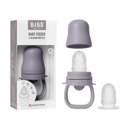 Matsmokk fossil grey silikon baby utforske feeder med klar teksturert smokk og ergonomisk håndtak for fast føde