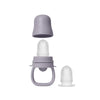 Lavenderfargede matsmokk babyteether med silikonnippel og lokk for baby utforske og fast føde