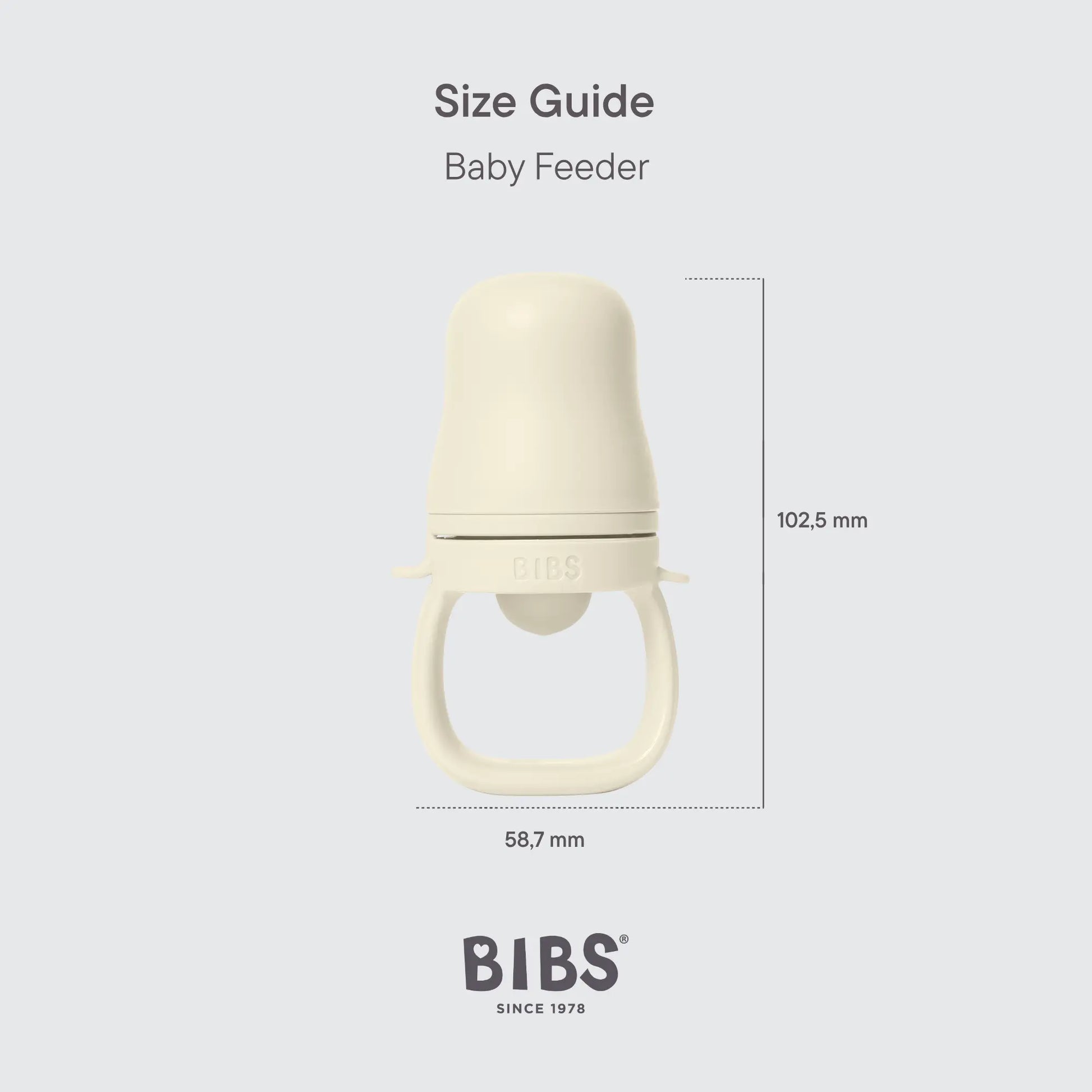 Cream-colored matsmokk bibs baby feeder with smooth rounded top and handle for easy grip for baby utforske fast føde