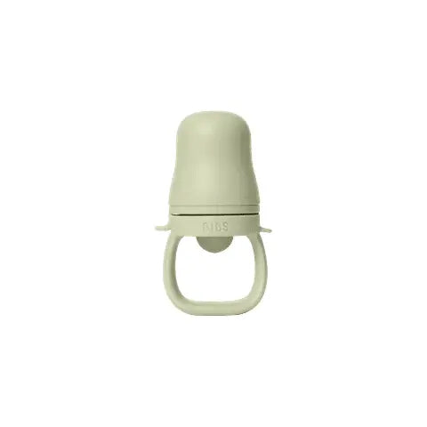 Matsmokk sage baby utforske fast føde matte off-white silikon babyflaske med rund topp og integrert håndtak