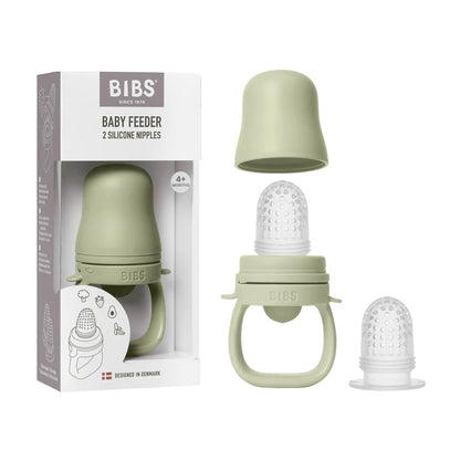 Mintgrønn silikon baby feeder matsmokk sage med klart teksturert smokk og ergonomisk håndtak for baby utforske fast føde