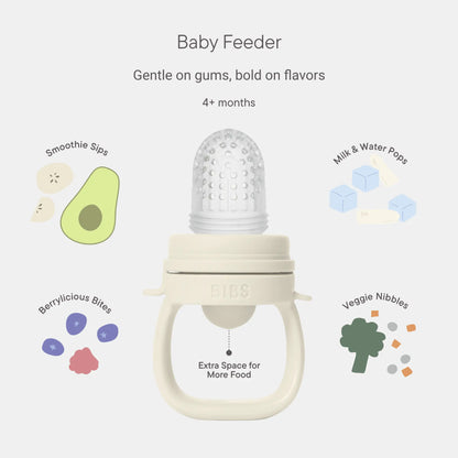 Cream-colored silikon baby feeder matsmokk sage med teksturert top for skånsom gumsstimulering og baby utforske fast føde