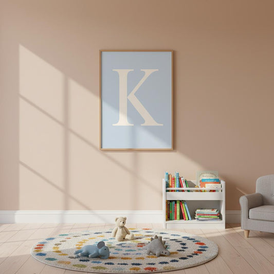 Min bokstavplakat - blå