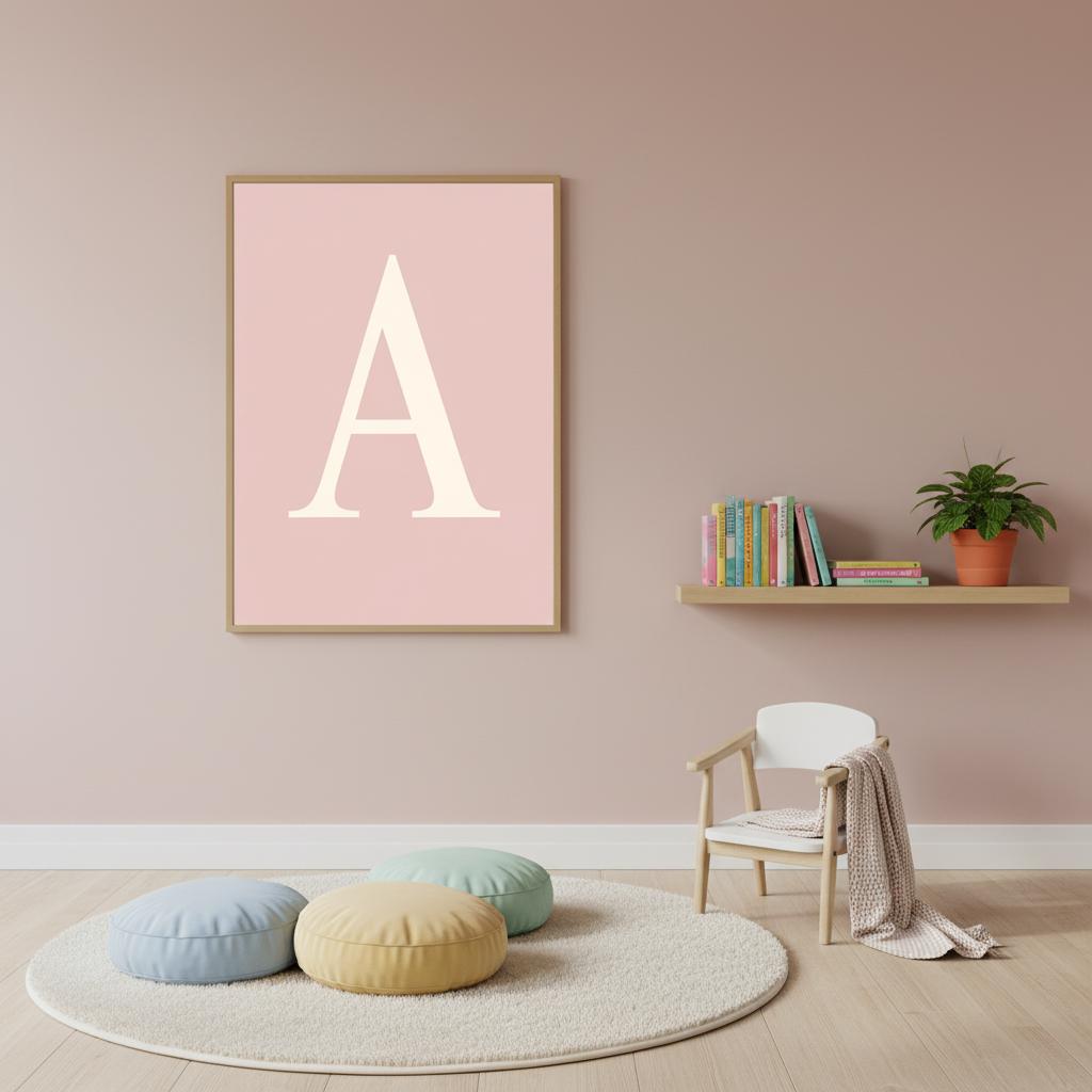 Min bokstavplakat - rosa