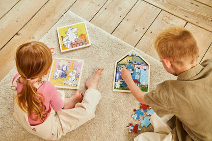 Et robust trepuslespill med søtt mummi-motiv i pastellfarger fra Barbo Toys oppussing
